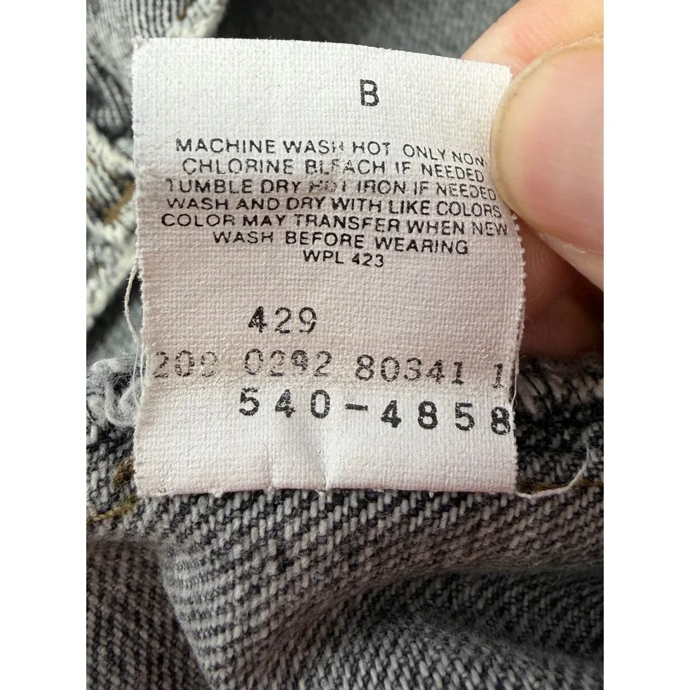 Vtg 90s Levis 540‎ Brown Tab Grey Jeans Made in USA Relaxed Fit 40x32 Distressed